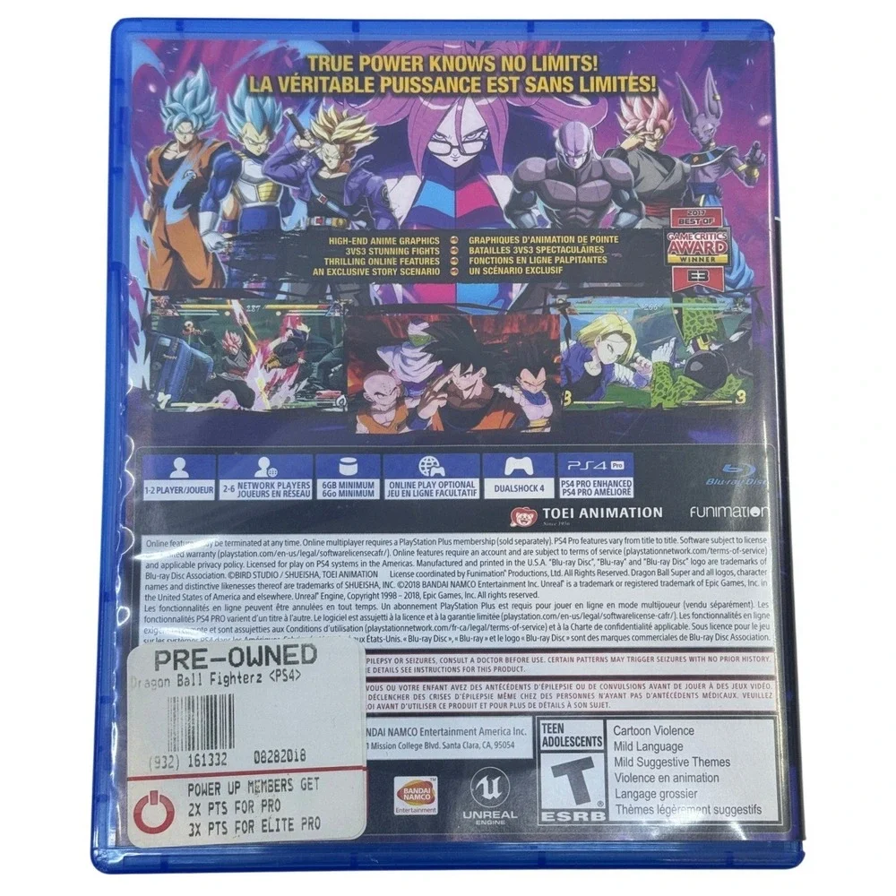 Dragon Ball FighterZ Sony PlayStation 4 PS4 Fighting Game Bandai Namco 2018